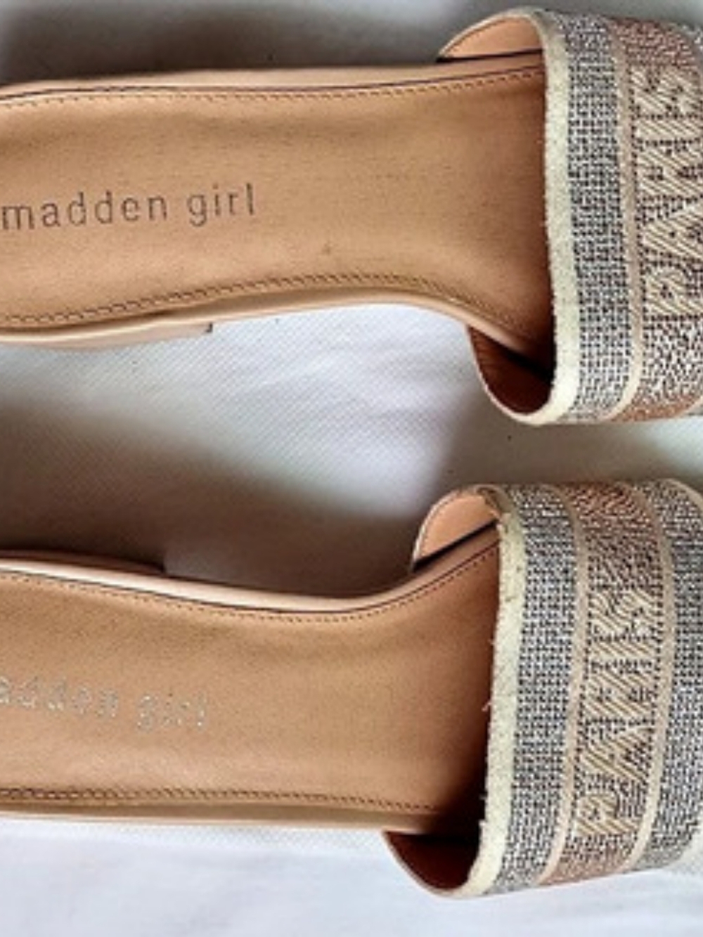 Madden Girl Elaine-R Block Heel Mules Brown & Gold
